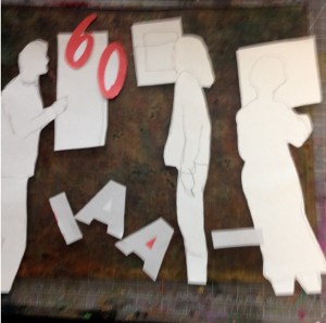 showing cut masks on gelli plate